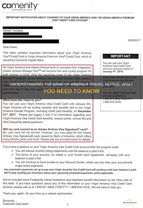 bank of america travel notice.